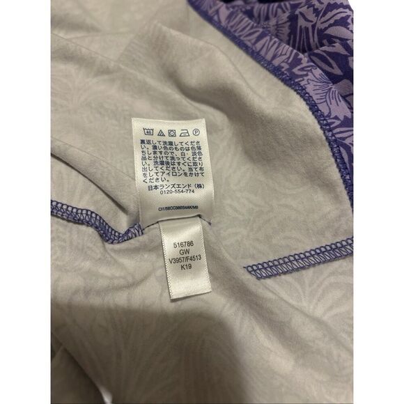 Lands' End Purple Floral V-Neck Draped Wrap Midi Dress Size M/P 10-12 - Picture 9 of 9